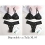 Conjunto de lencería con sujetador sin alambre, con relleno ligero, transpirable, de encaje, con espalda sexy, sin costuras