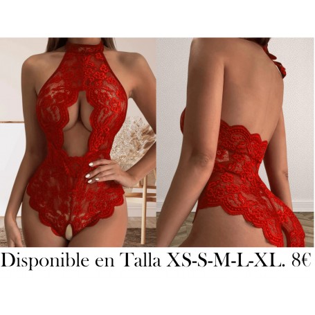 Body sin ropa interior con diseño de espalda descubierta de encaje, ropa sexy para mujer