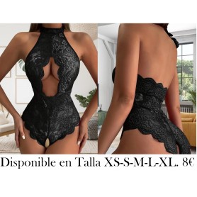 Conjunto de lencería sexy con diseño sin espalda de encaje, sin lencería y calzoncillos, ropa sexy para mujeres