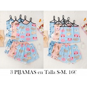 Conjunto de pijama de 3 piezas para mujeres