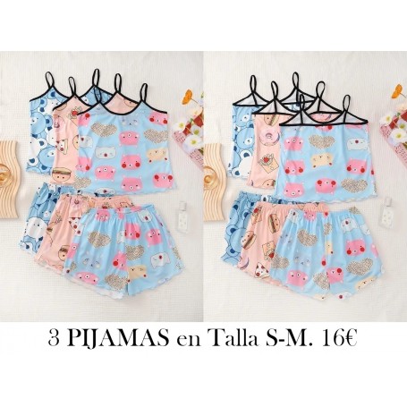 Conjunto de pijama de 3 piezas para mujeres