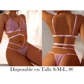 Conjunto Sexy De Lencería De Encaje Recortado Para Mujer Con 2 Piezas, Edición Del Día De San Valentín