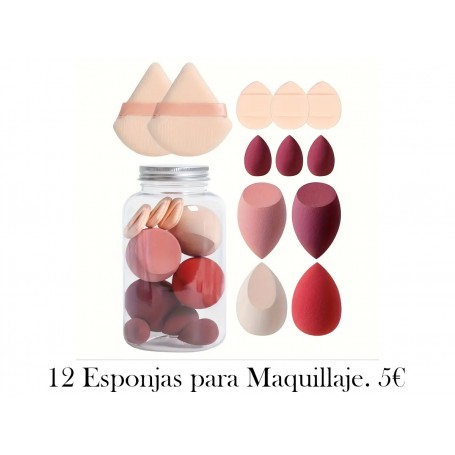 Conjunto de 12 esponjas de maquillaje