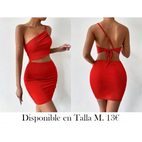 Vestidos de mujer Vestido ajustado de un hombro sin espalda sexy sólido