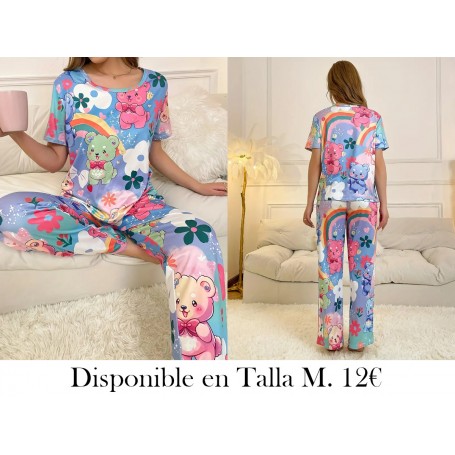 Conjunto de pijama lindo con estampado de dibujos animados.