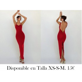 Vestido ajustado con espalda descubierta y abertura, de unicolor y de verano