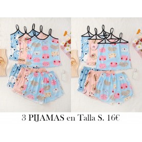 Conjunto de pijama de 3 piezas para mujeres