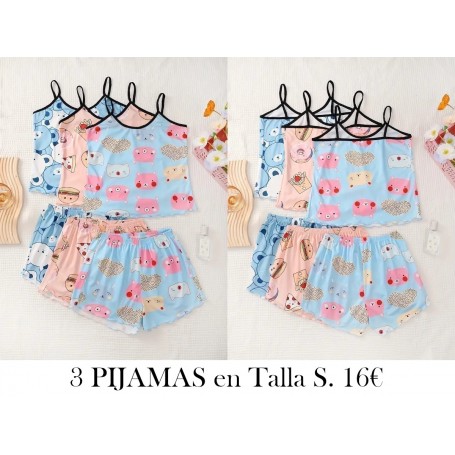 Conjunto de pijama de 3 piezas para mujeres