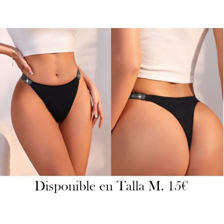 ropa interior de tanga T-Back con decoración de diamantes de imitación de moda