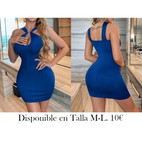 Vestido ajustado con decoración de anillos, vestido sexy de color sólido sin mangas para el verano, ropa de mujer