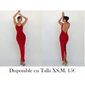 Vestido ajustado con espalda descubierta y abertura, de unicolor y de verano