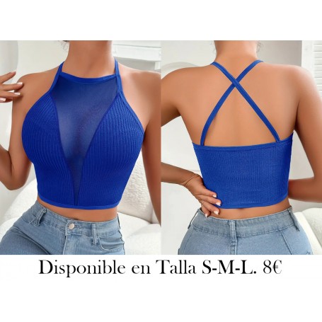 Top de Malla Elegante con Cuello Halter