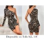 Vestido de leopardo con un hombro