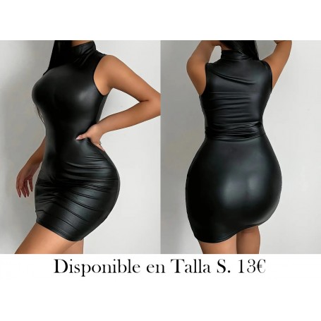 Vestido ajustado sin mangas con cuello alto