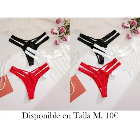 Paquete de Tres Pantalones Tanga para Mujer