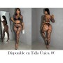 Conjunto de ropa de malla sexy para mujeres con top y pantalón, 2 piezas