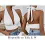 Top corto halter con cuello en V