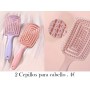 Juego de 2 Piezas de Peine Esponjoso para Peluquería, Cepillo Desenredante Curvo Grande para Todo Tipo de Cabello