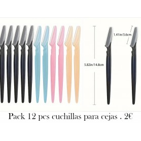 12pcs Afeitadoras para Cejas, Removedores de Vello Facial, Kit de Afeitado y Corte de Pelo para Mujeres y Hombres