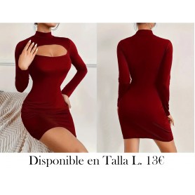 vestido Ajustado De Cuello Alto, Elegante Vestido De Manga Larga, Ropa De Mujer