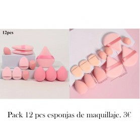 juego de 12 esponjas de espuma de memoria para maquillaje sin alcohol