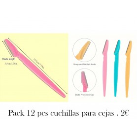 Juego de 12 cuchillas de precisión para cejas y afeitado facial