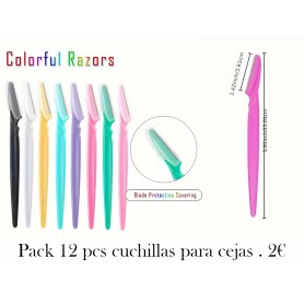 Juego de 12 cuchillas de precisión para cejas y afeitado facial