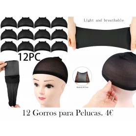 12 piezas Gorros para pelucas