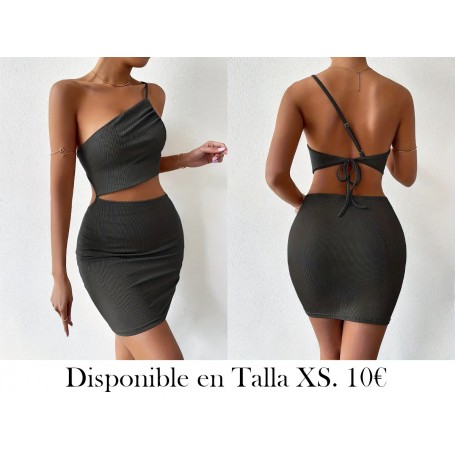 Vestido sólido con un solo hombro