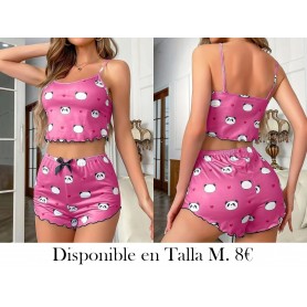 Conjunto De Pijama Con Estampado De Panda Lindo