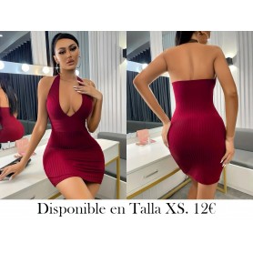 Vestido De Cuello Halter Con Escote