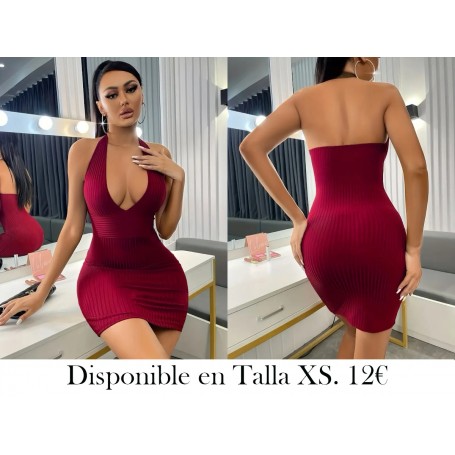 Vestido De Cuello Halter Con Escote