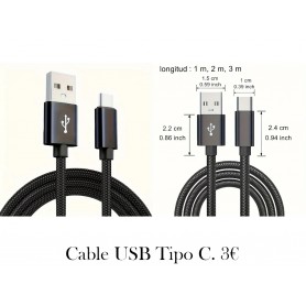 Cable USB tipo C Cable de datos de carga rápida