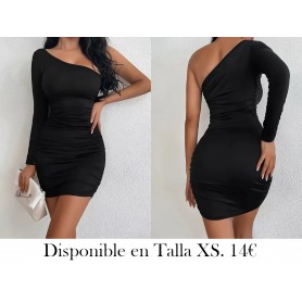 Vestido Liso De Un Hombro