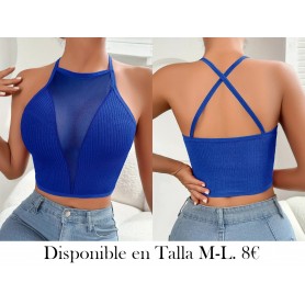 Top de Malla Elegante con Cuello Halter