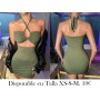 Vestido ajustado de cuello halter de espalda abierta con cordón con abertura