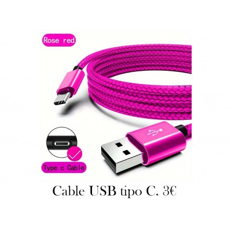 1 cable trenzado de nailon duradero USB tipo C