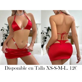 Conjunto de lencería sin cables y sexy para mujer, 3 piezas