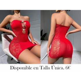 Vestido ajustado bandeau con abertura