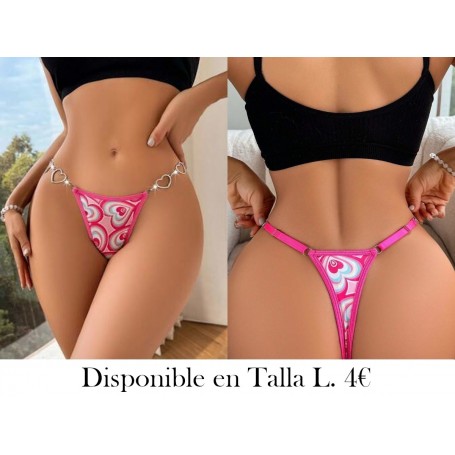 Calzoncillos sexys de tanga estampados con corazón para mujer, edición del Día de San Valentín