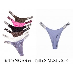 6 Uds. De Tangas Con Letras