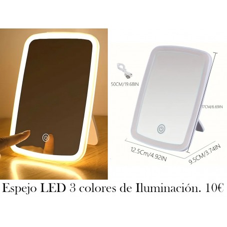 1pc Espejo de maquillaje Teexin LED