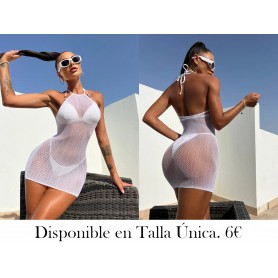 Vestido de playa de malla BLANCA