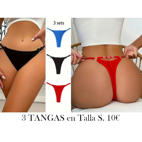 Conjunto de 3 tangas sin costuras