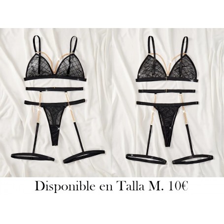 Conjunto de Lencería Sexy para Mujer con Malla