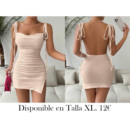 Vestido de tinte anudado con pliegues