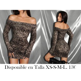 Vestido ajustado con estampado de leopardo