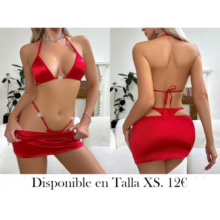 Conjunto de lencería sin cables y sexy para mujer, 3 piezas