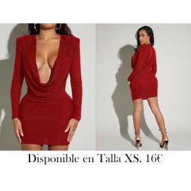 Vestido Ajustado Con Cuello Drapeado