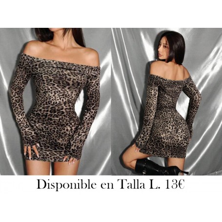 Vestido ajustado con estampado de leopardo